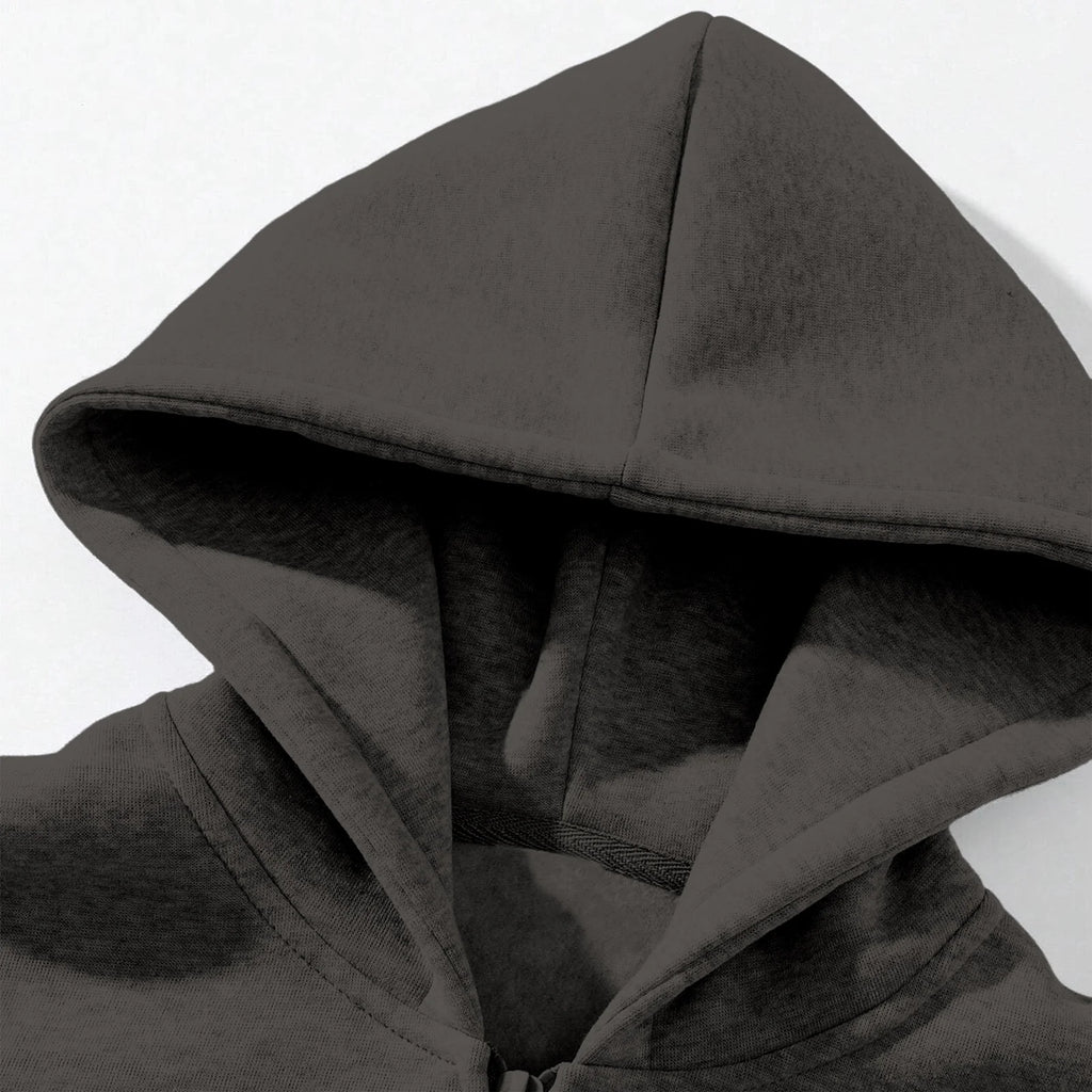 Men'S Quarter Zip Hoodies Zip up Solid Color Hoodie Long Sleeve Drop Shoulder Sweatshirt Casual Pullover Dark Gray 2XL